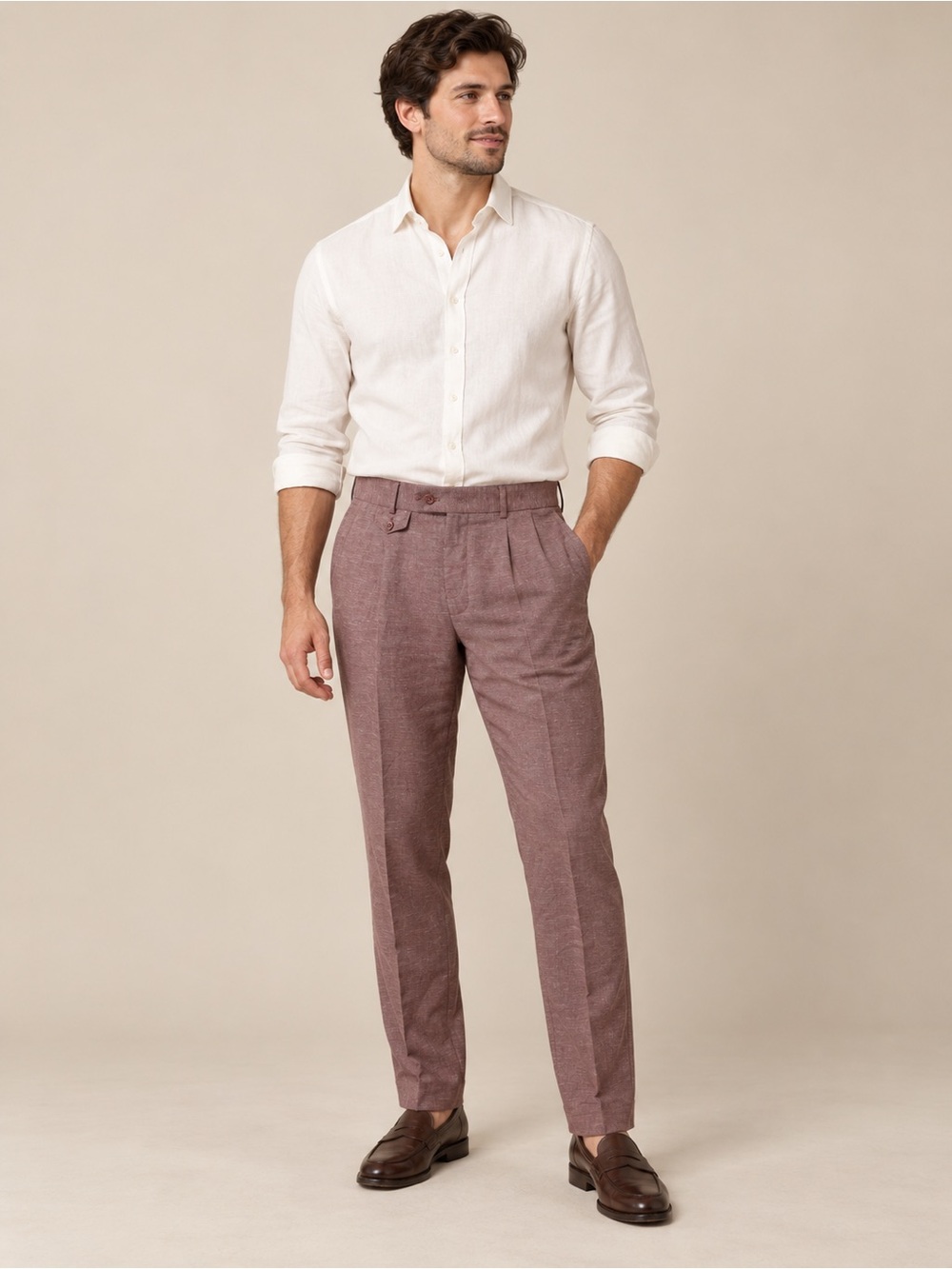 Rare Rabbit DEX Men’s Slim-Fit Textured Trousers – Size 34